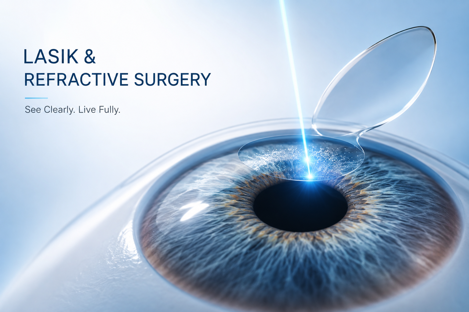 Patient undergoing a refractive vision test with a phoropter for LASIK assessment