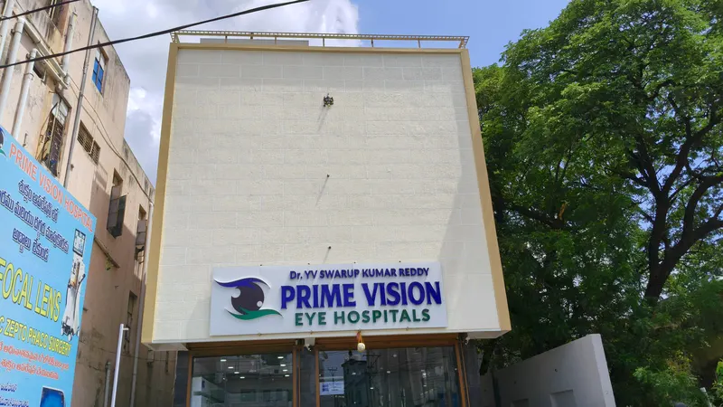 Prime Vision Eye Hospitals building facade and signage in Proddatur