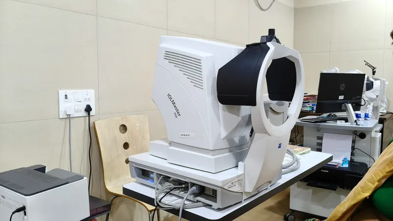 Slit lamp biomicroscope in the eye examination room