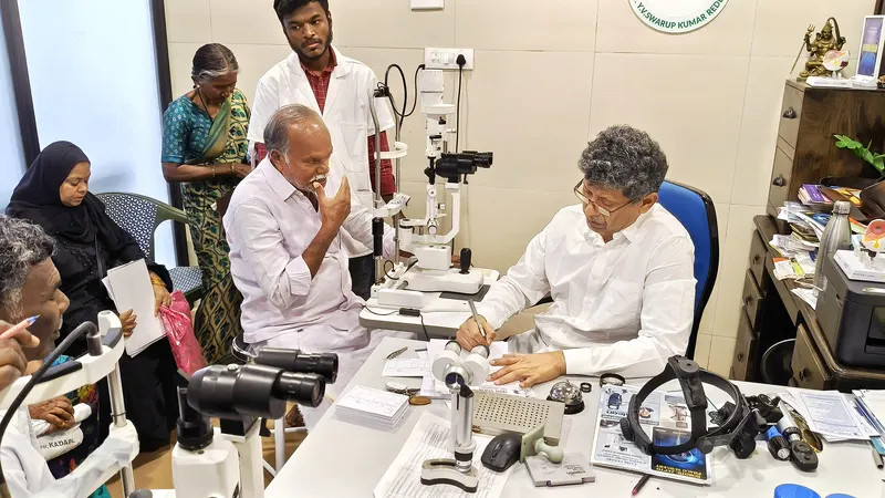 Doctors consulting patients in the examination room