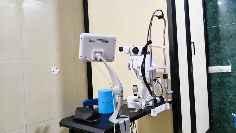 Slit lamp biomicroscope in the eye examination room