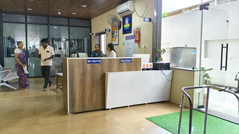 Reception and front desk at Prime Vision Eye Hospitals
