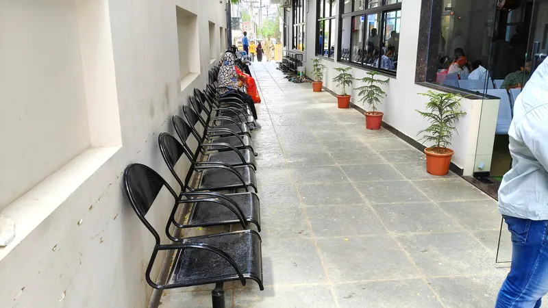 Waiting lounge with seating for patients and attendants